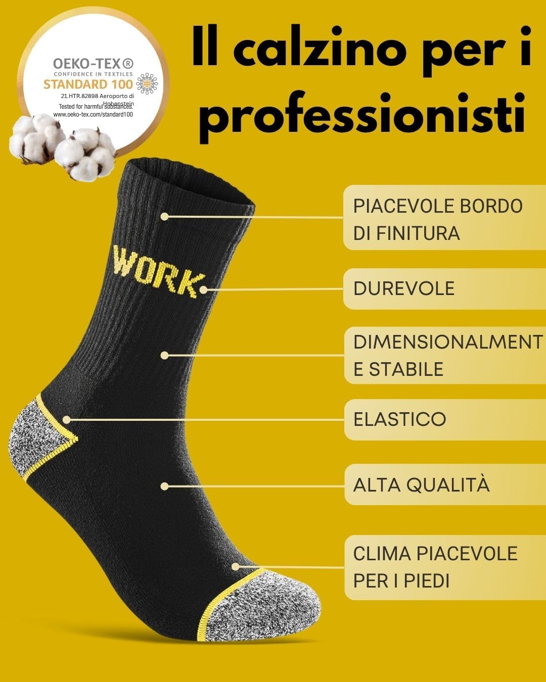 Thumbnail 3 de Calze da lavoro uomo rinforzate WORK Socks: comfort e durata per cantiere e outdoor
