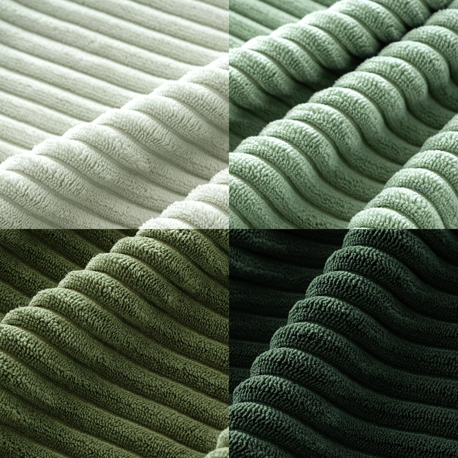 Thumbnail 5 de MIULEE Green Corduroy Throw Pillow Covers, Set of 4, 18 x 18 Inch