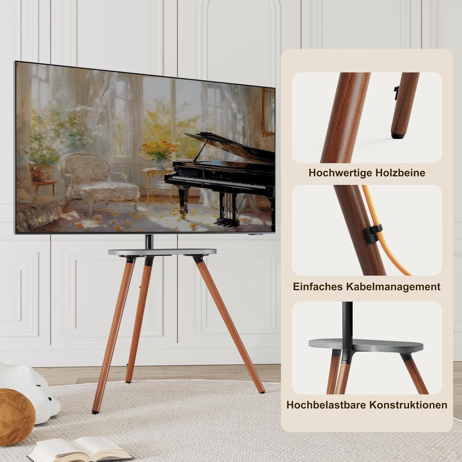 Detalle 2 de ECOTINY TV staffelei 43–65 Zoll, bis 35 kg