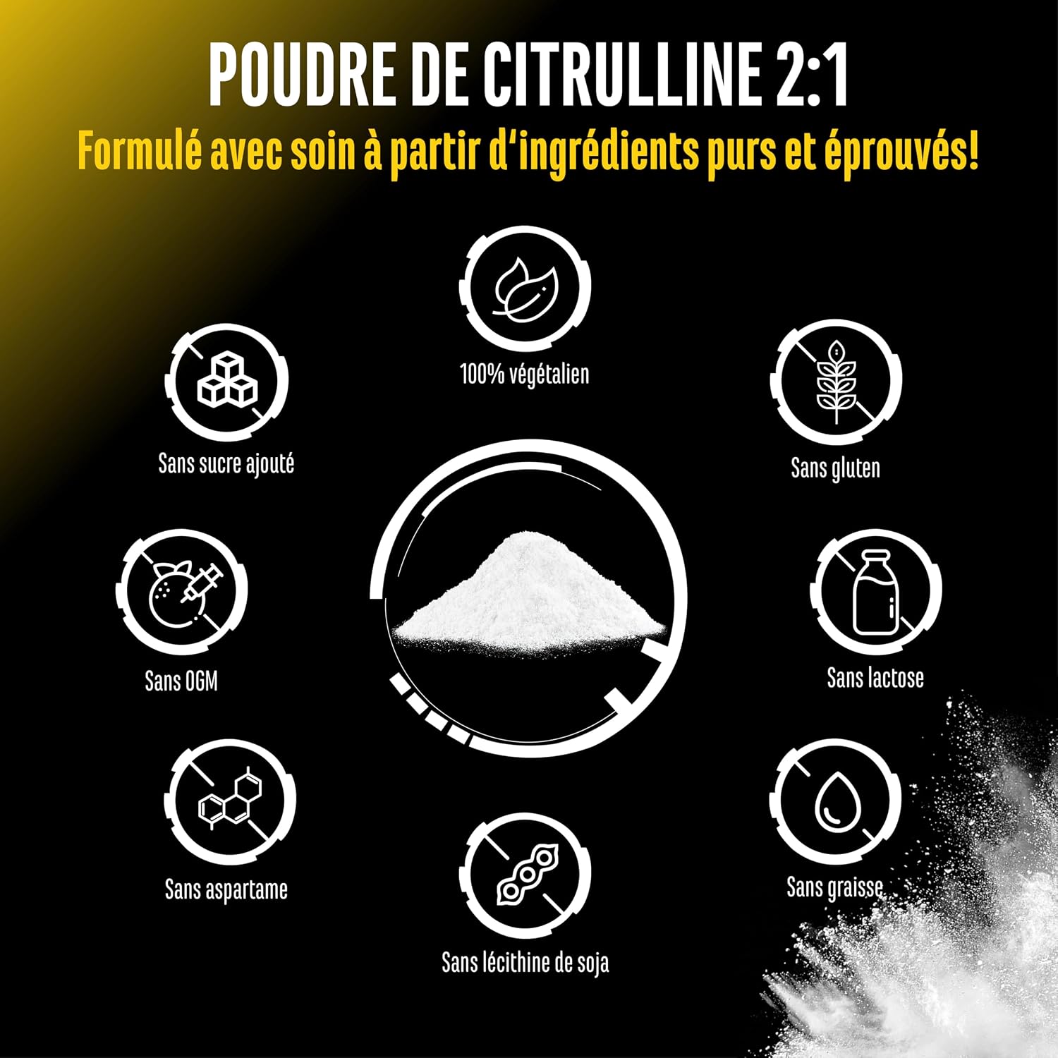 Detalle 2 de L-citrulline DL-malate 2:1 – poudre 500 g