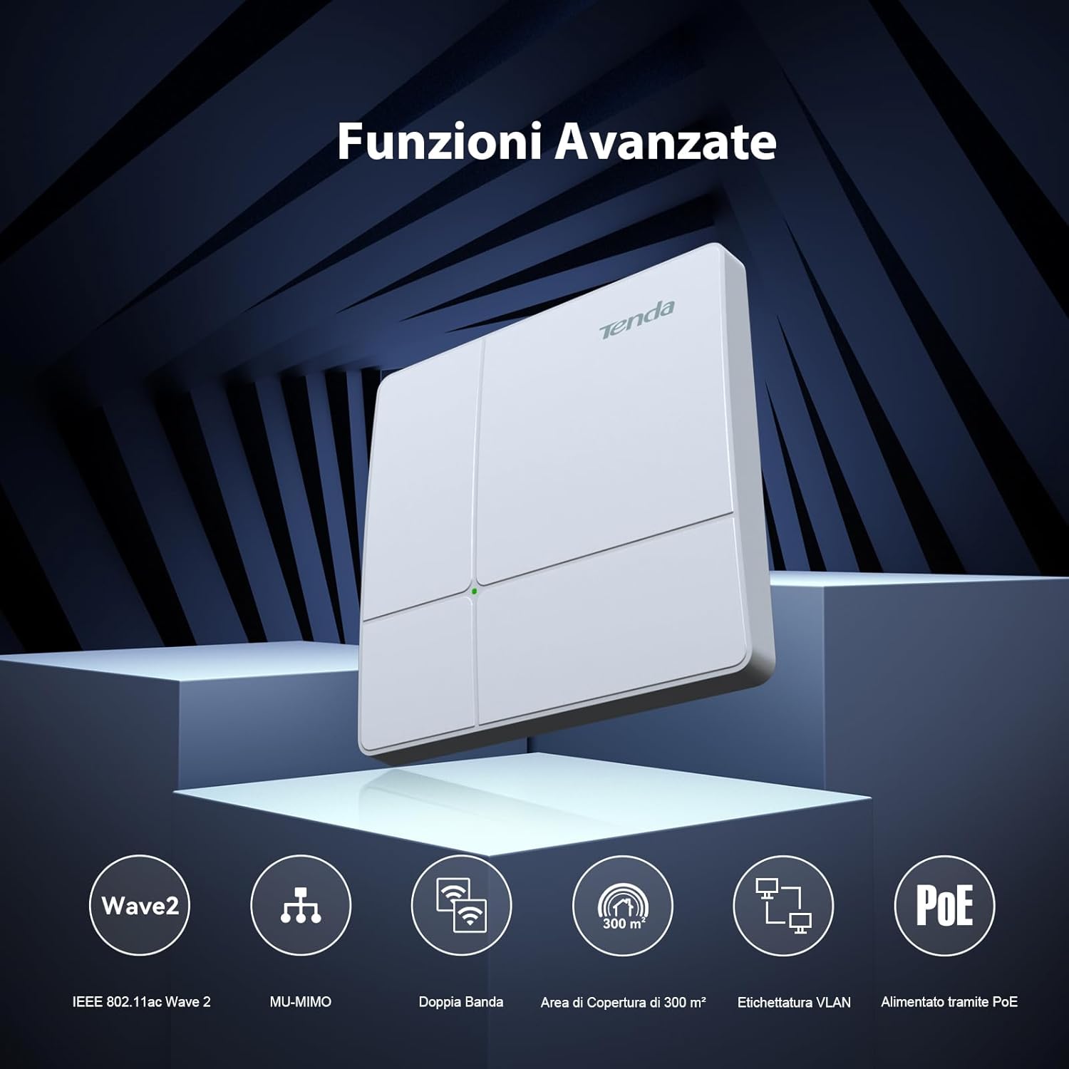 Thumbnail 1 de Tenda i23 AC1200 Wireless Access Point dual band con PoE+ 802.3at e gestione via app o web