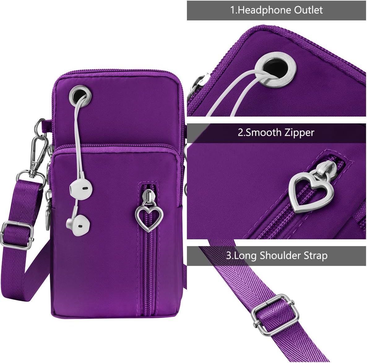 Thumbnail 4 de Aucuu Petit Sacoche Téléphone 7'' Bandoulière Réglable