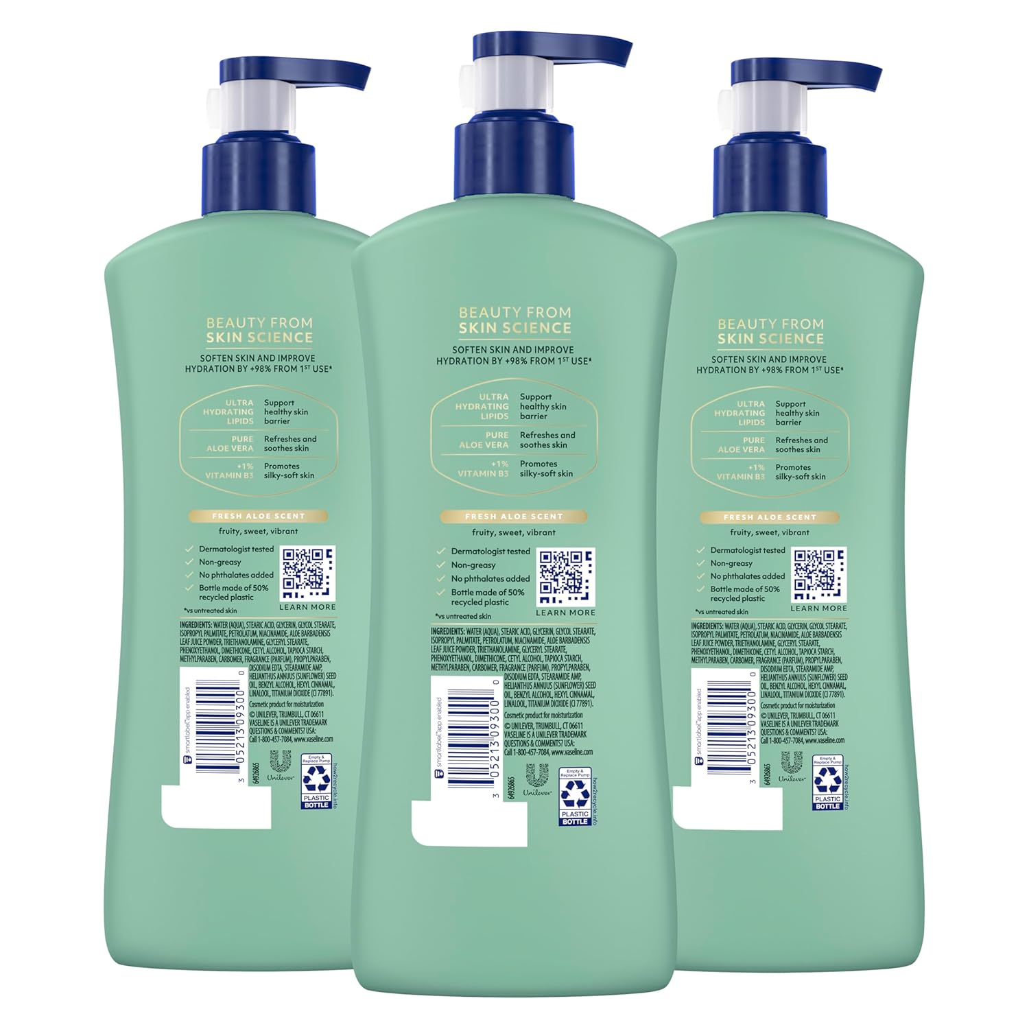 Thumbnail 1 de Vaseline Intensive Care Soothing Hydration Body Lotion, 20.3 oz (Pack of 3) for Dry Skin