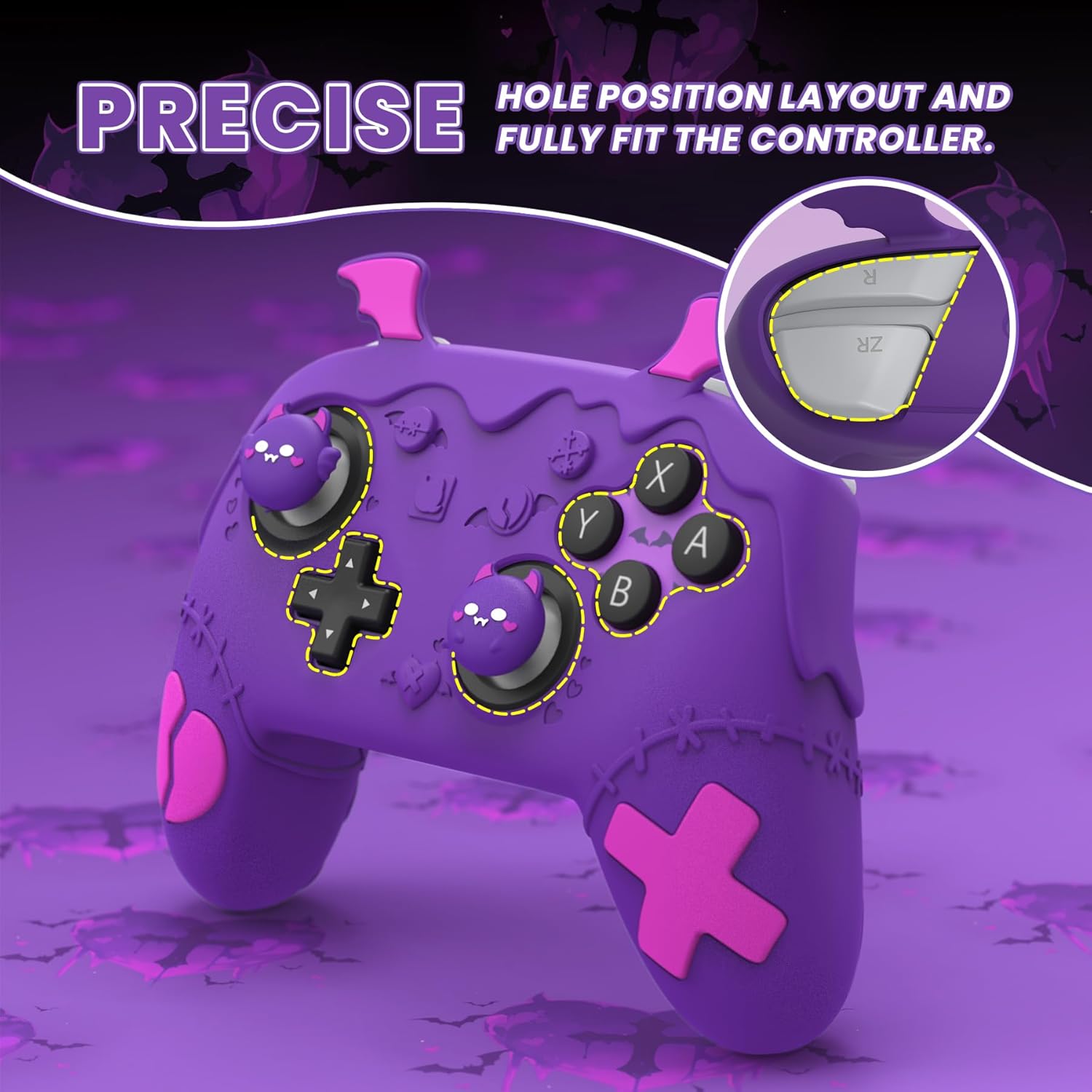 Thumbnail 1 de PlayVital Gothic Imp silicone cover for Nintendo Switch 2 Pro Controller