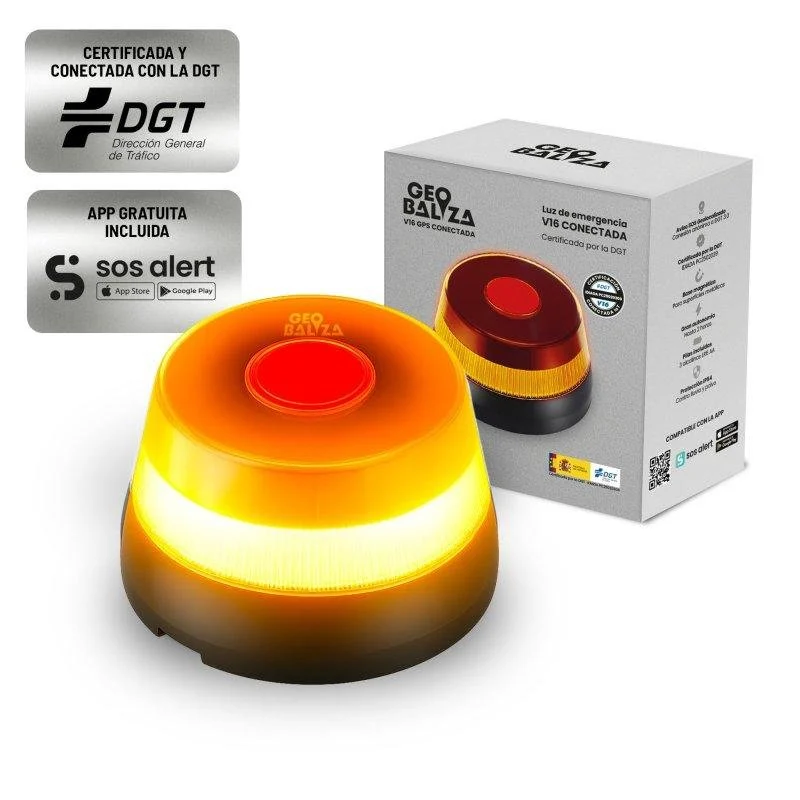Detalle de Baliza Geobaliza V16 GPS Conectada LED – Visibilidad y alertas para emergencias