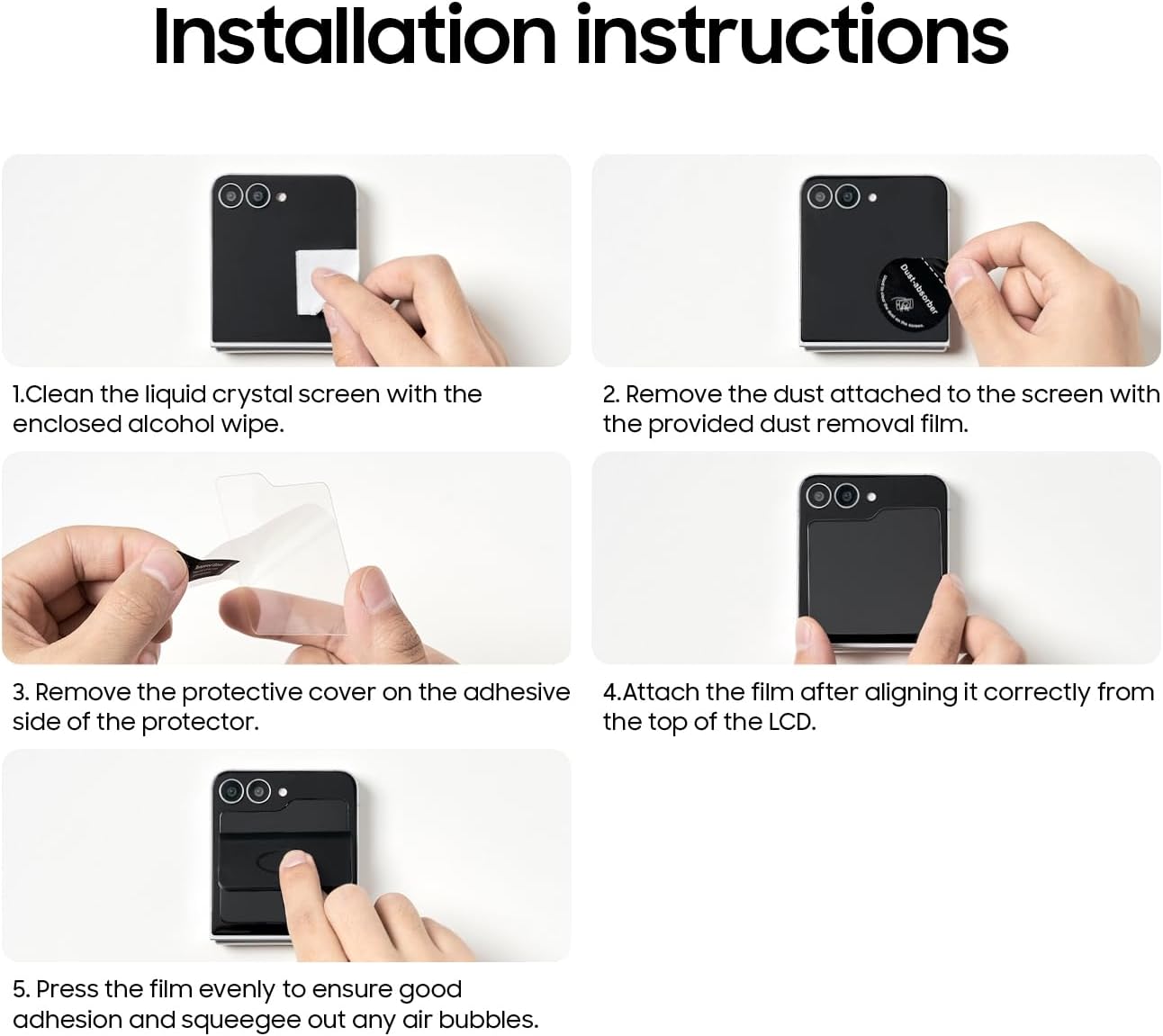 Thumbnail 6 de elago Proteggi Schermo in Vetro Flessibile con finestra per Samsung Galaxy Z Flip 7 FE / Z Flip 6 / Z Flip 5