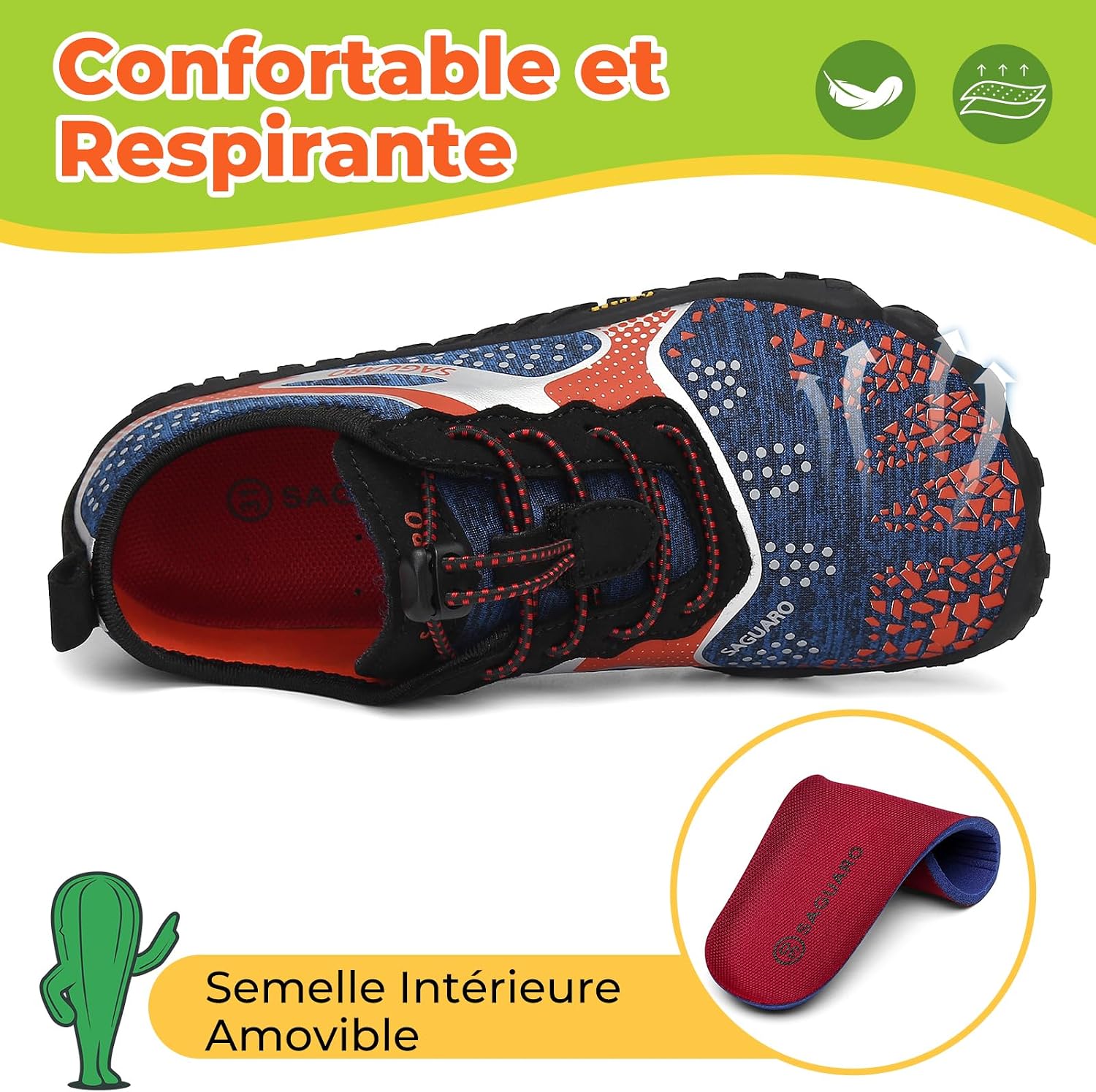 Detalle de SAGUARO chaussures barefoot enfant noir 24-36