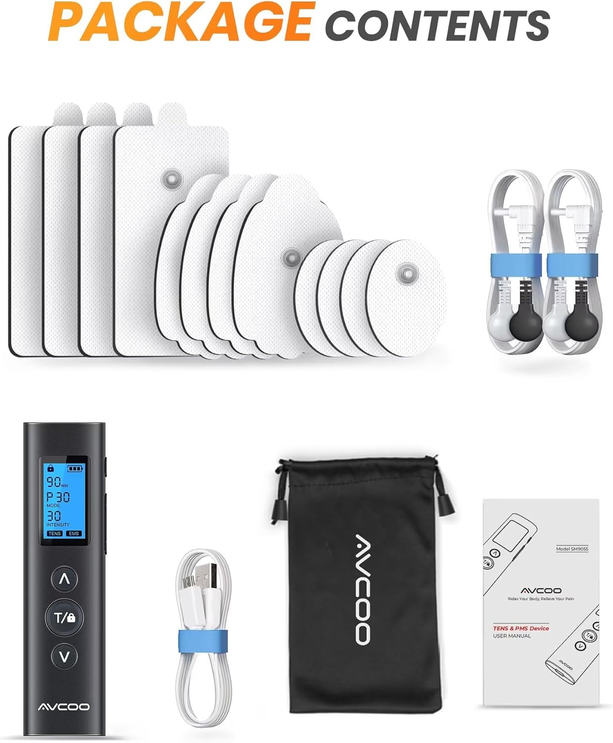 Thumbnail 6 de AVCOO 30 Modes TENS EMS Unit: Compact Dual-Channel Pain Relief with 12 Pads