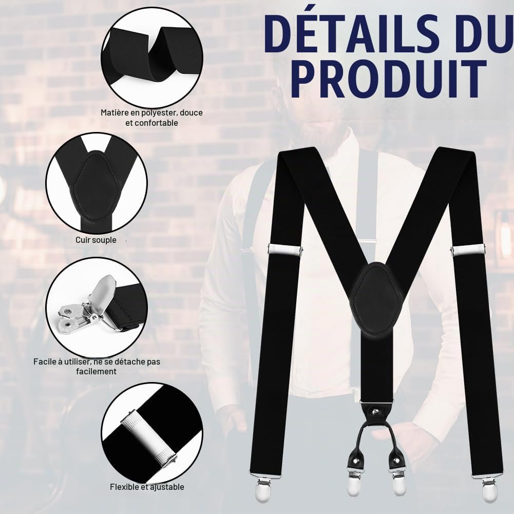 Thumbnail 1 de AUYAO verstelbare bretels met 4 clips en elastische banden van 3,5 cm