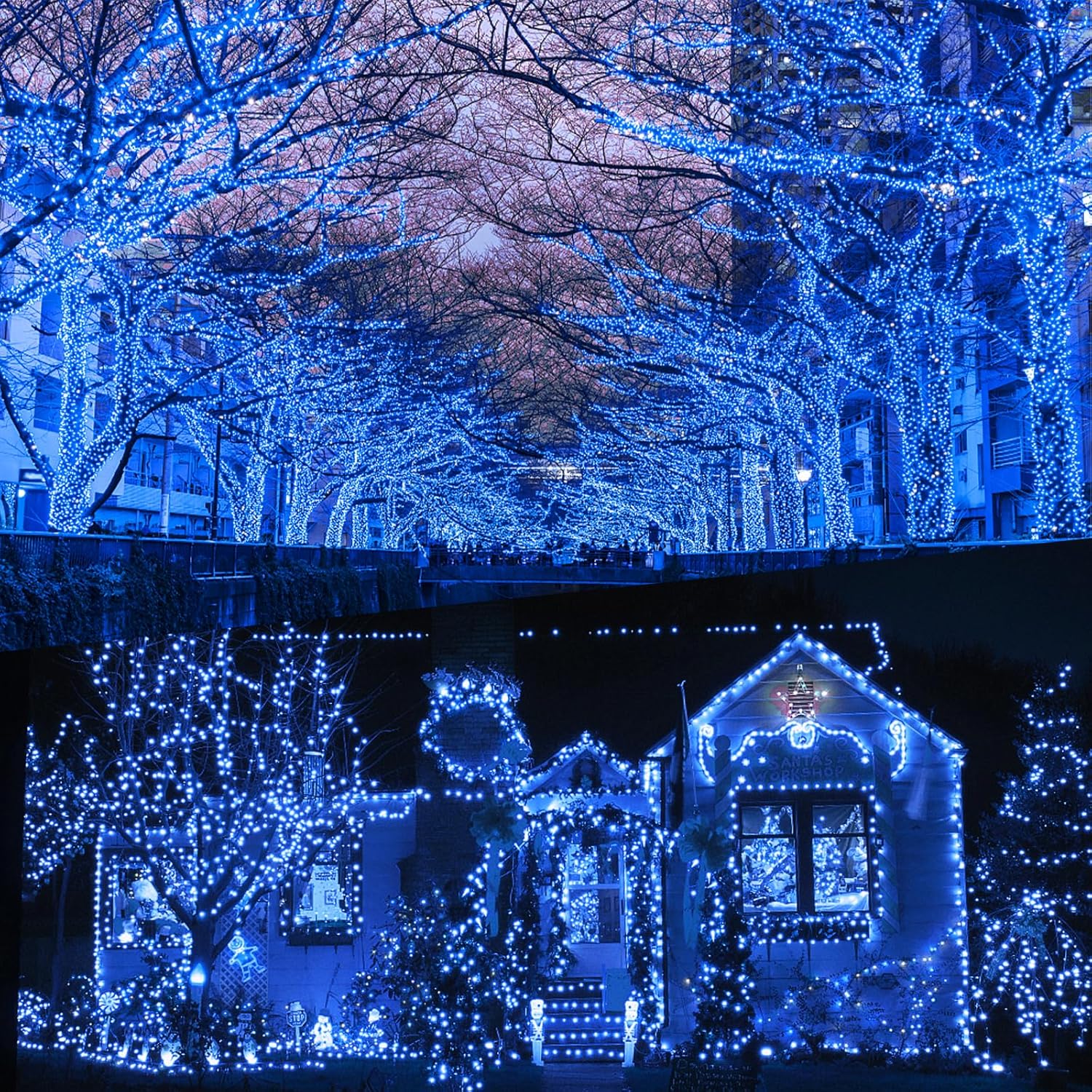 Thumbnail 5 de FFZZKJ solar garden lights (2-pack) with 240 LED glass bulbs, IP65 waterproof, blue copper-wire style