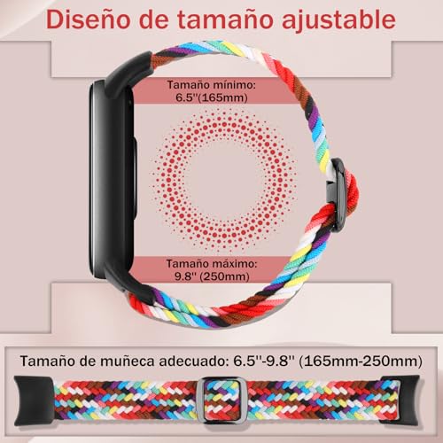Detalle de Janpso Correas elásticas trenzadas para Xiaomi Smart Band 8/9/10 – ajuste cómodo y duradero