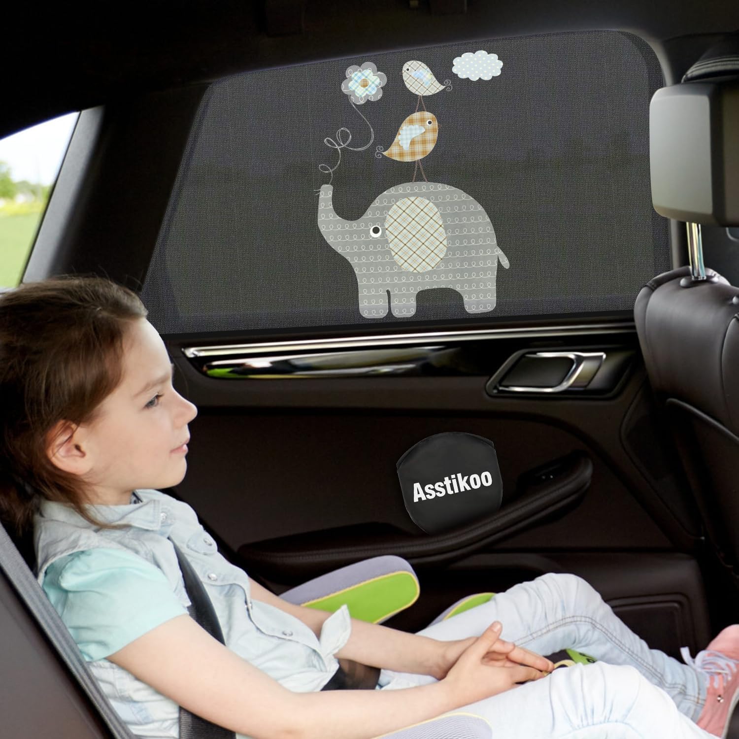 Thumbnail 6 de Asstikoo Auto Sonnenschutz Baby – universal dehnbarer UV-Schutz für Seitenfenster (2 Stück)
