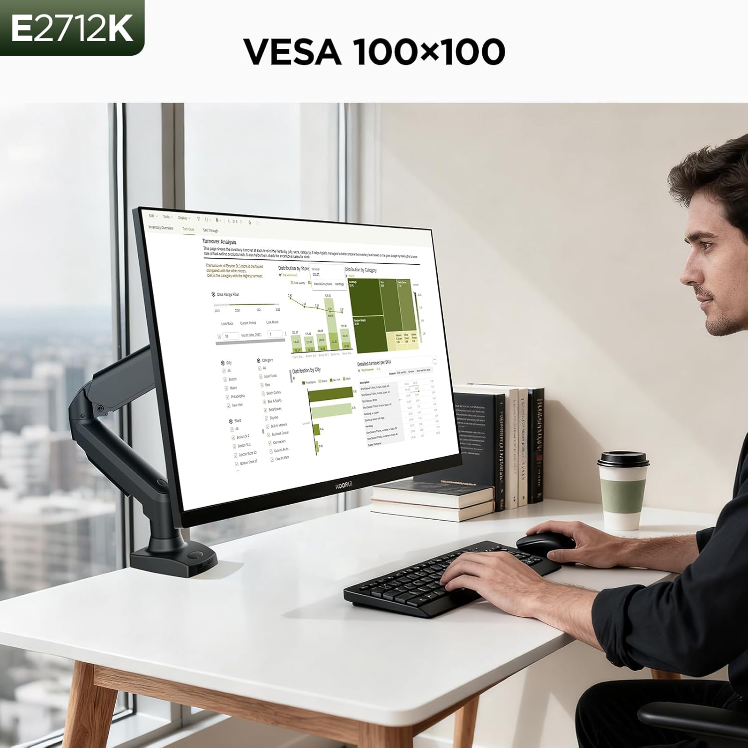 Detalle de KOORUI 27 Inch 144Hz Gaming Office Monitor with VA Panel and Eye Care