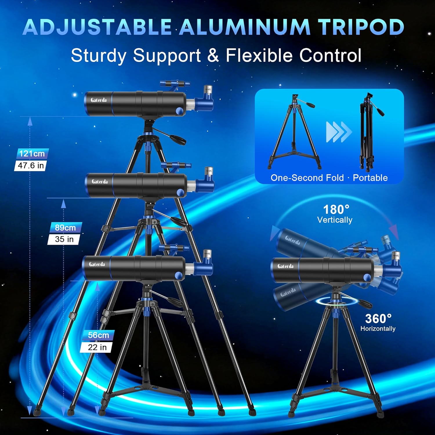 Detalle de Gaterda Telescopio Astronomico 90/550mm: strumenti utili per adulti e principianti