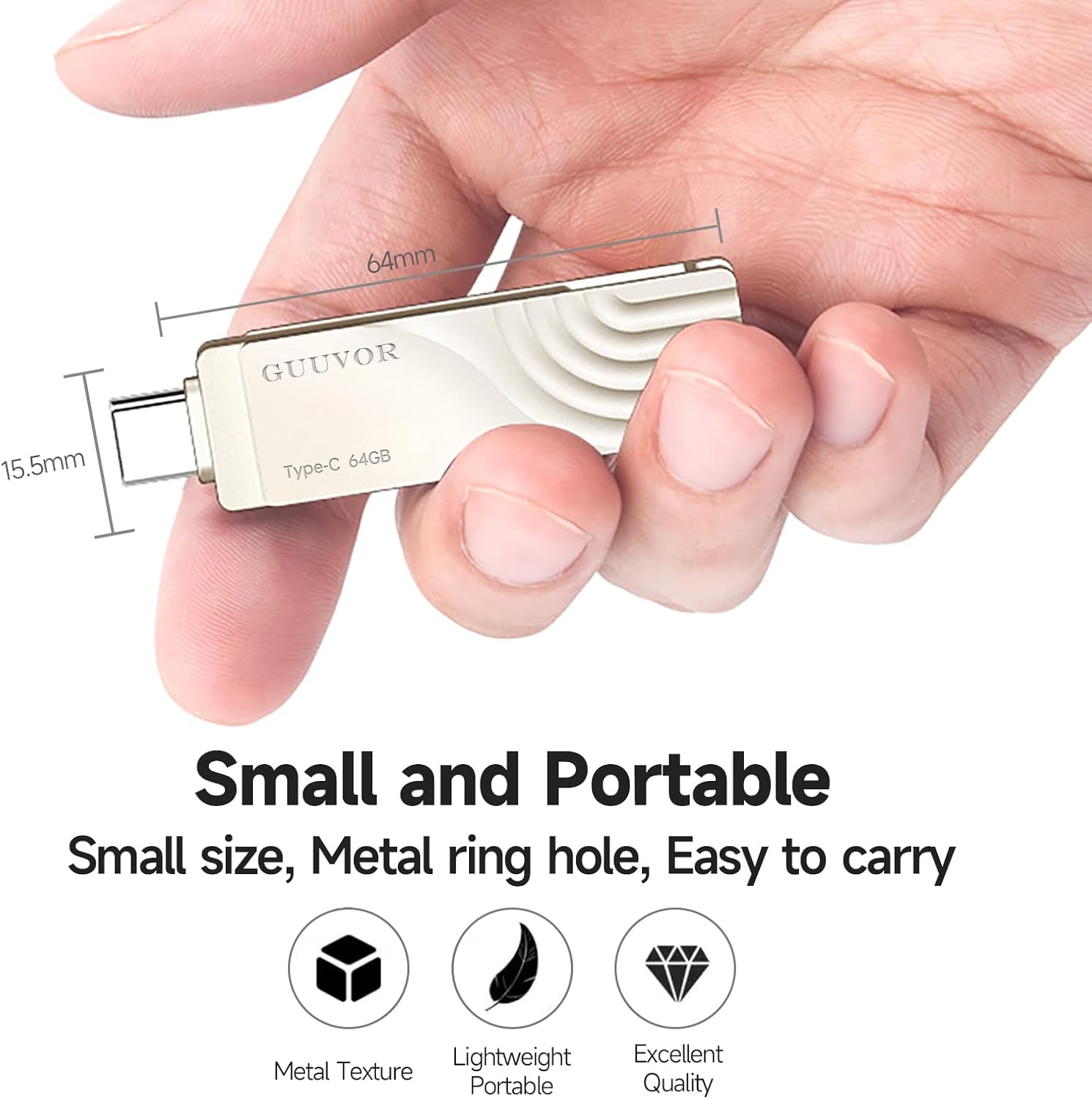 Detalle 2 de GUUVOR clé USB C 64 Go 2 en 1