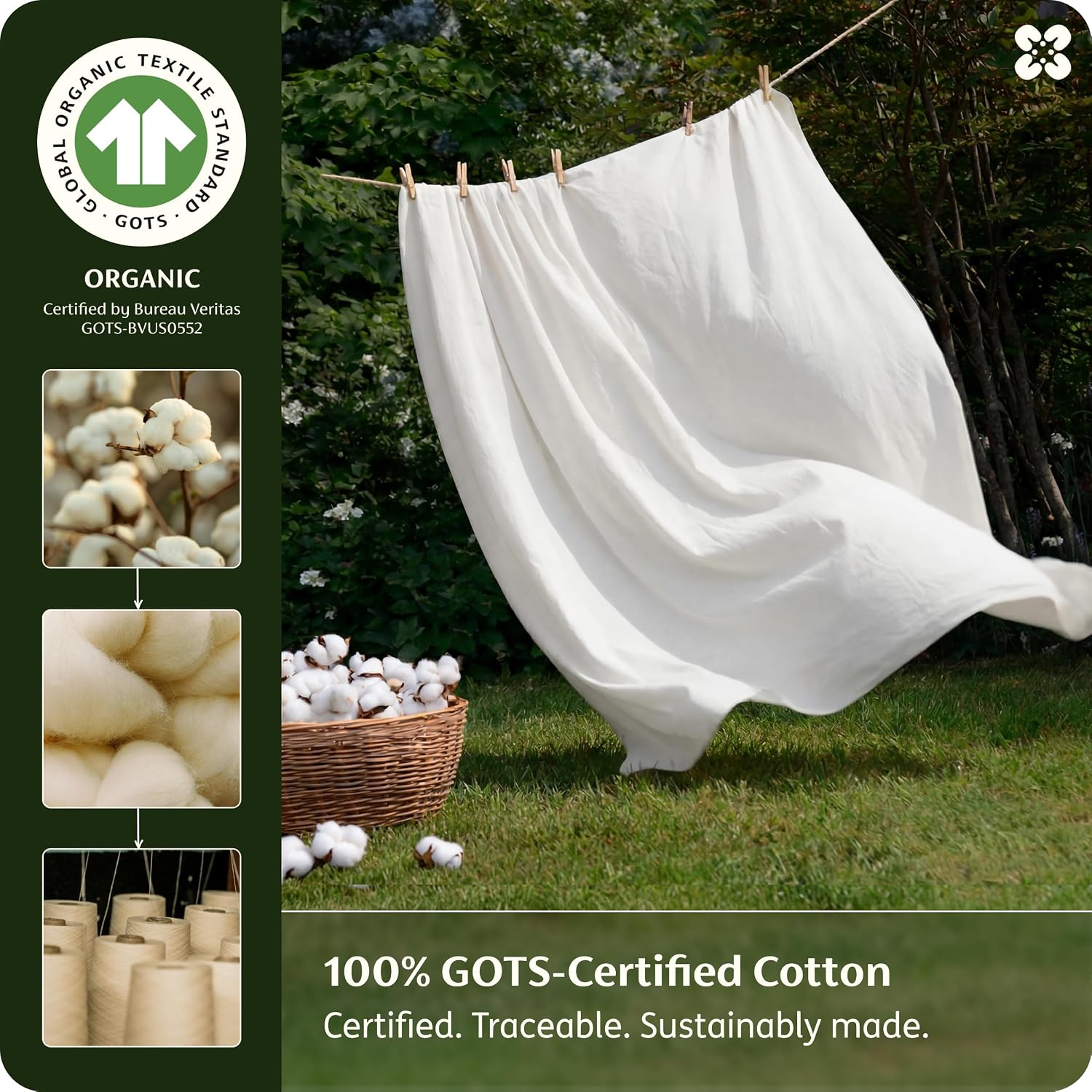 Thumbnail 1 de Bedsure King Sheet Set, 100% Organic Cotton