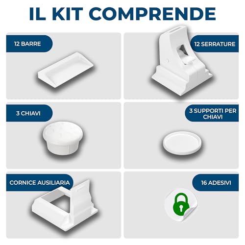 Thumbnail 6 de Hoffenbach Blocca Cassetti per Bambini, 12 Serrature + 3 Chiavi – Chiusura magnetica invisibile, Bianco