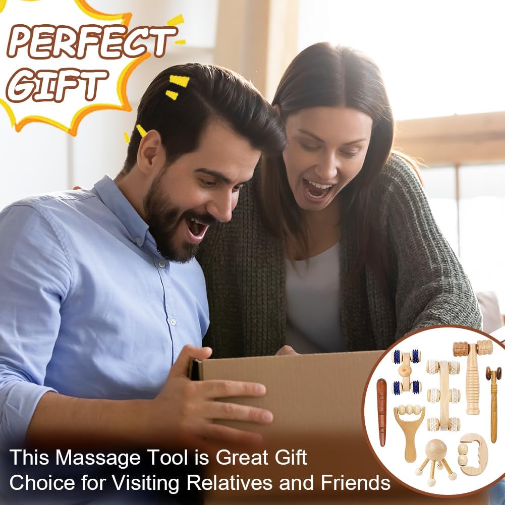 Thumbnail 6 de ACWOO Faszienrolle Holz Massageroller Set 8-teilig