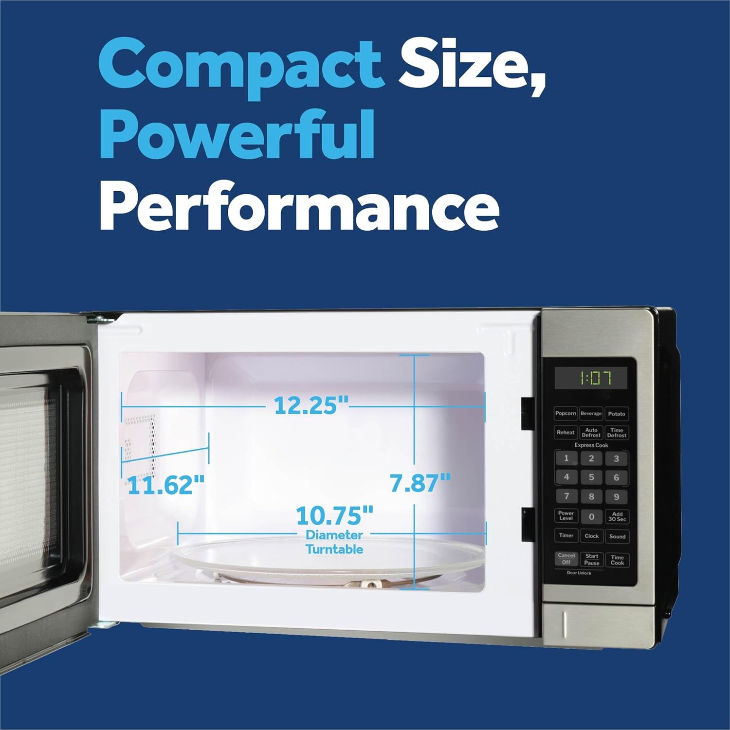 Thumbnail 2 de GE Compact Countertop Microwave 0.7 cu ft 700W 🍽