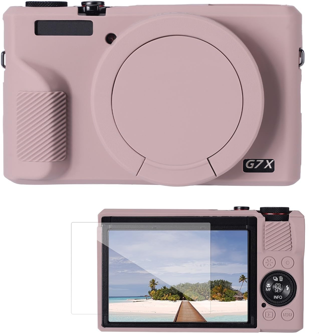 Detalle de Coque de protection en silicone pour Canon PowerShot G7X Mark III / G7X3 – Gris Violet
