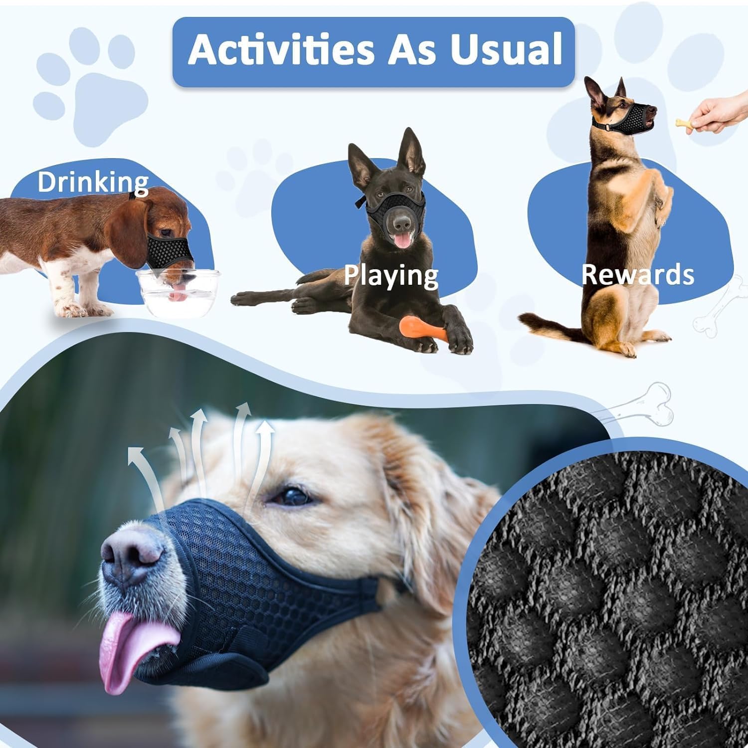 Thumbnail 6 de Weicher Hundemaulkorb in Größe XS (schwarz) – verstellbar mit Ring, für Training beim Tierarzt