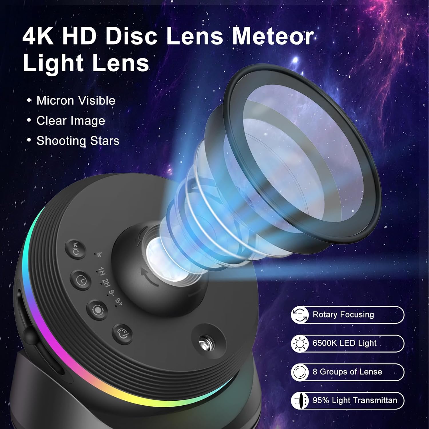 Detalle 2 de Proyector Estrellas 4K HD con 13 discos
