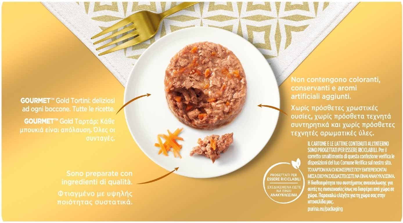 Detalle de GOURMET GOLD Tortini 48 lattine 🍖
