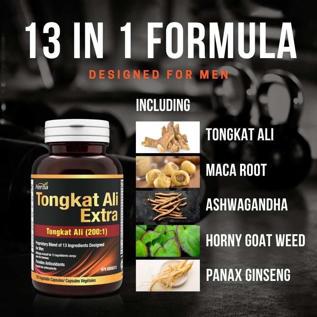 Detalle de Herba Tongkat Ali Extra Supplement for Men, 200:1 Extract, 120 Capsules