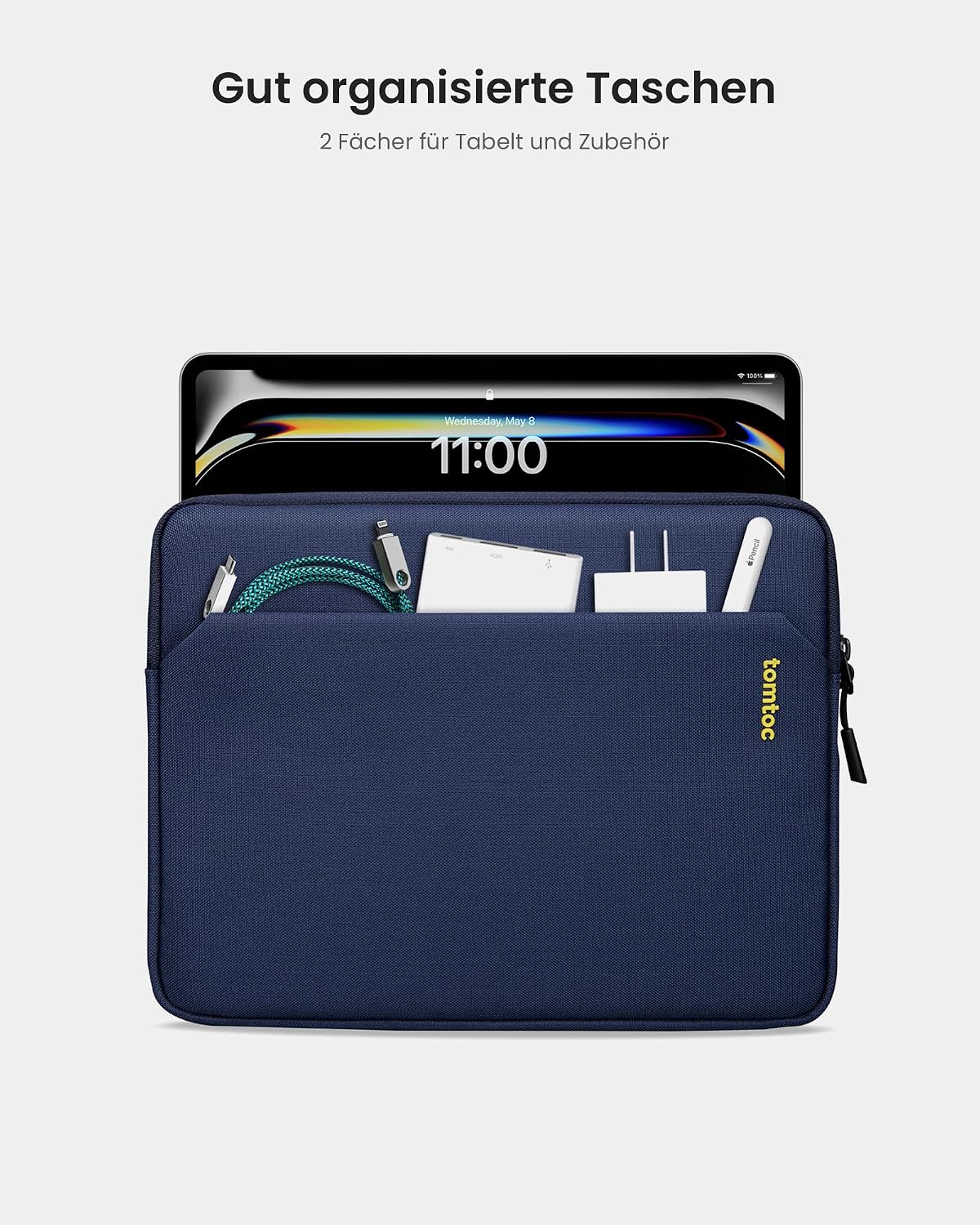 Thumbnail 1 de tomtoc Slim Tablet Tasche Hülle für iPad Air M4/M3/M2 und 11 Zoll iPad Pro – robust, stylisch, mit Zubehörfach