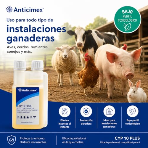 Detalle de ANTICIMEX CIPERGEN 9,3% Insecticida Concentrado 250 ml: control intensivo para rastreros y voladores
