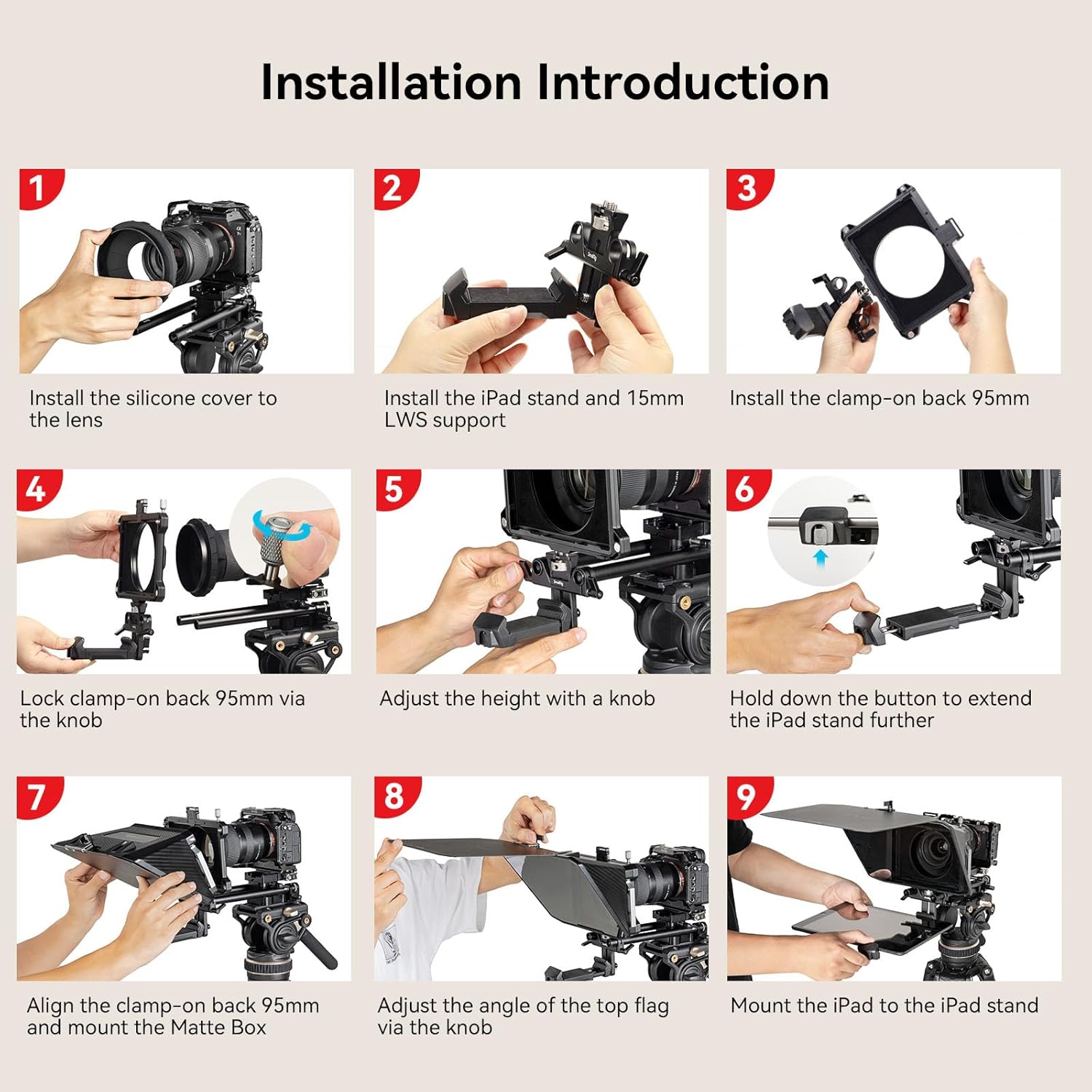 Detalle de SMALLRIG 3646 Teleprompter für Tablets 11"