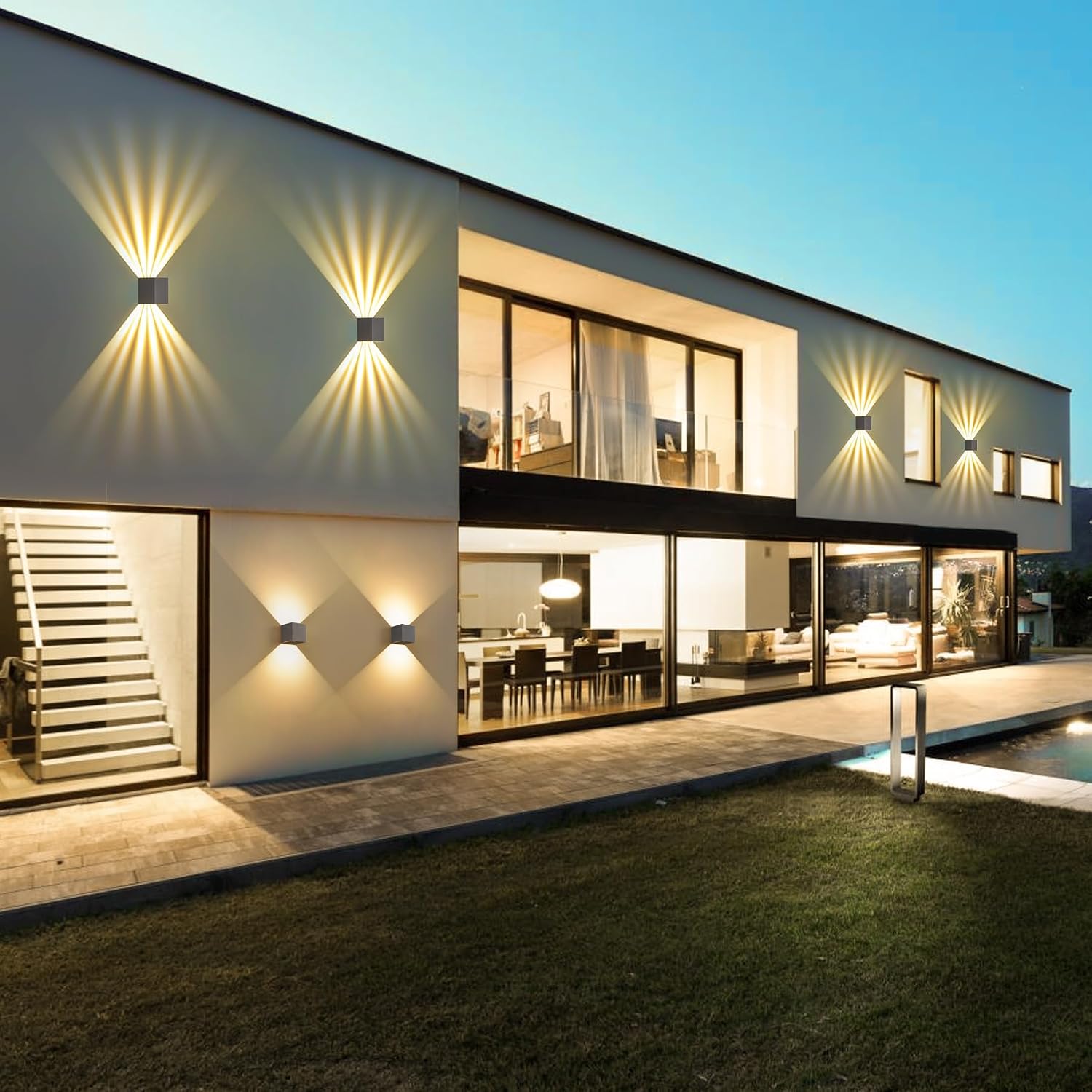 Detalle 2 de Applique da Parete LED 12W con Fascio Regolabile IP65 – Bianco caldo 3000K, alluminio, 10x10x10 cm, Grigio Scuro