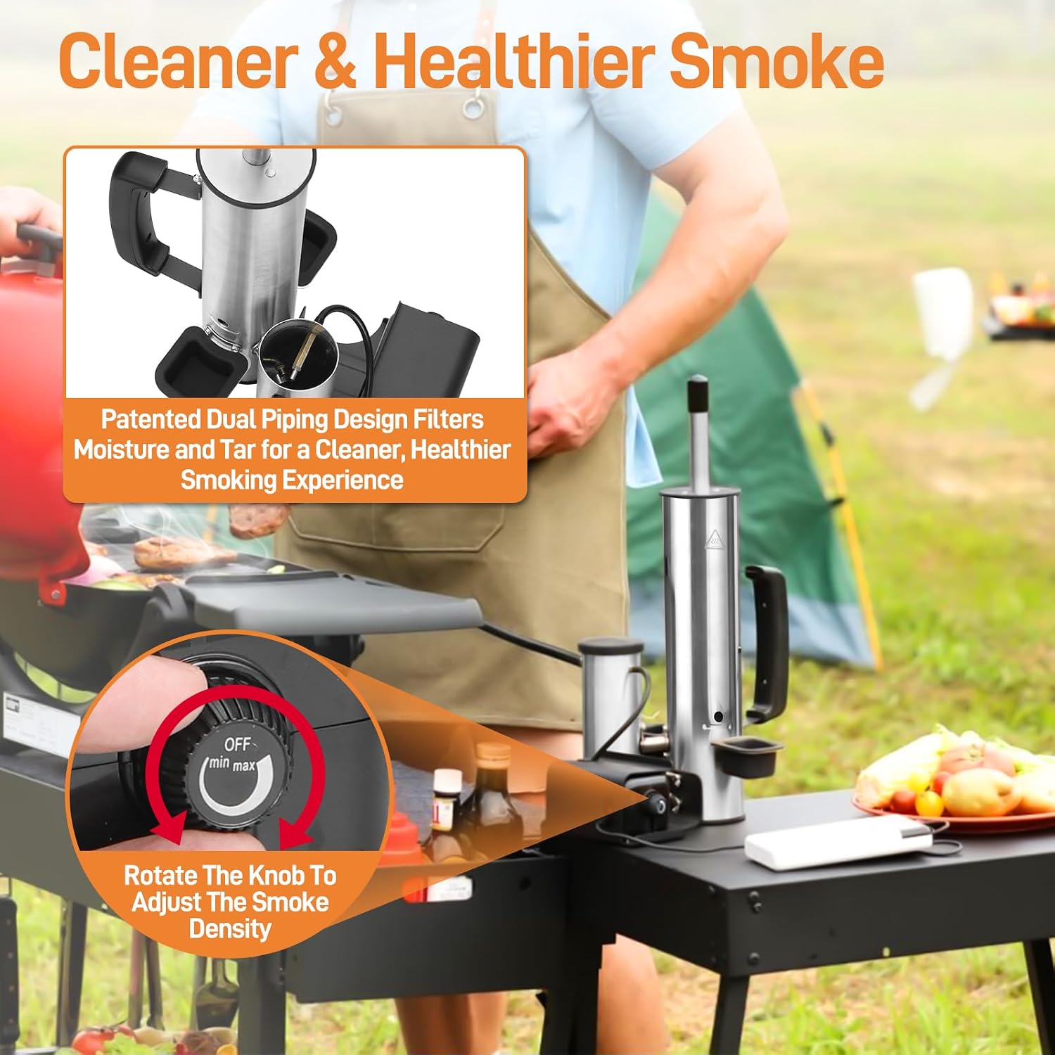 Detalle de Ueiticsk Electric Smoke Generator, Portable Cold/Hot Smoking with Adjustable Control