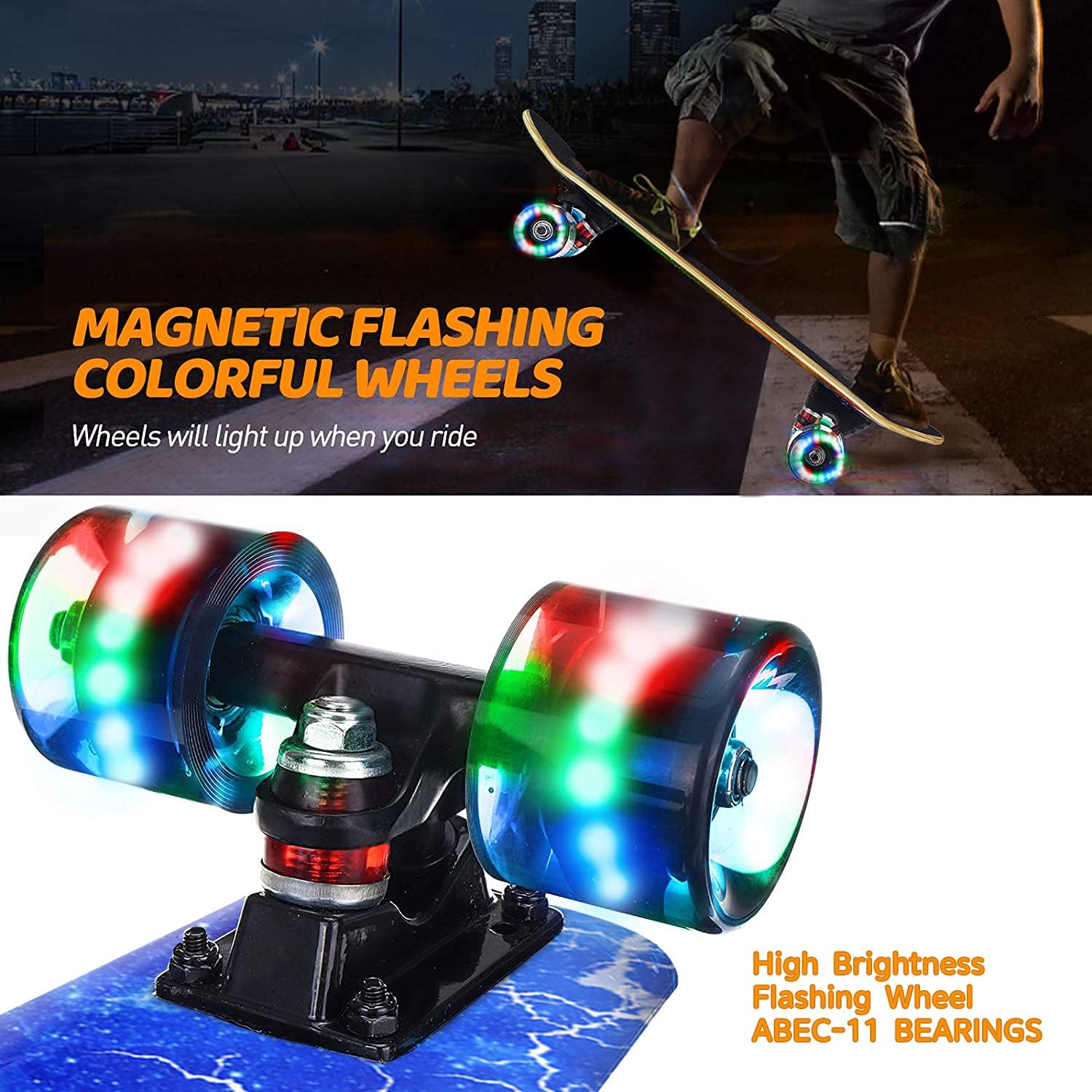 Detalle 2 de GIEEU Skateboard 22 Zoll für Anfänger