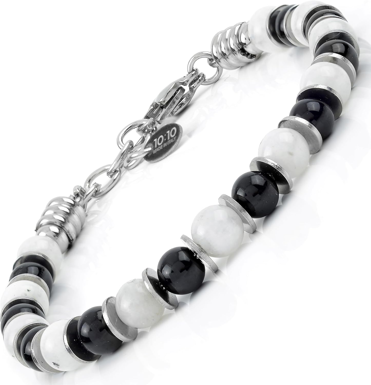 Thumbnail 5 de 10:10 Bracciale uomo/donna con pietre naturali e acciaio inox anallergico