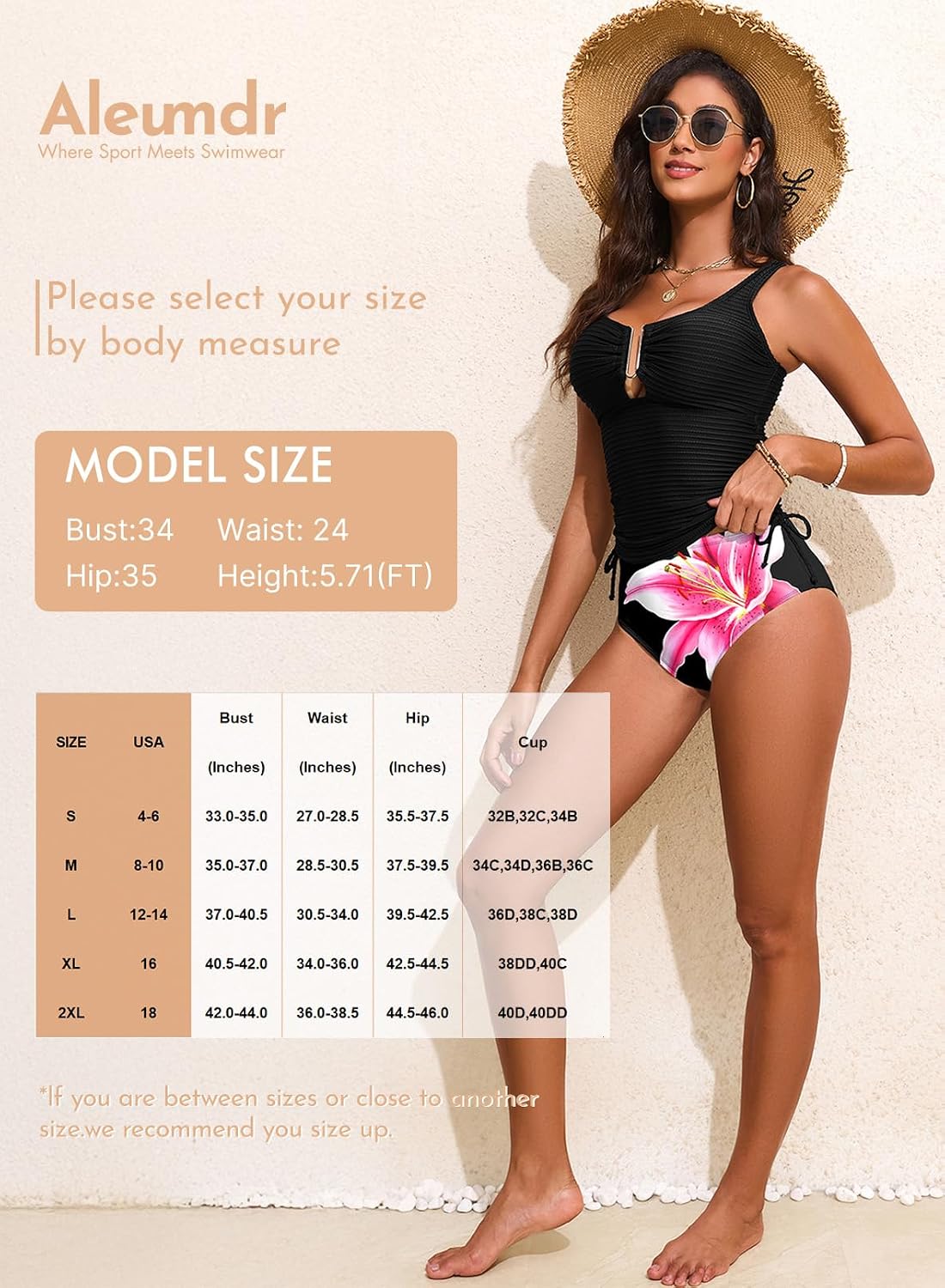 Thumbnail 5 de Aleumdr Textured Tankini with High Waist Bottom