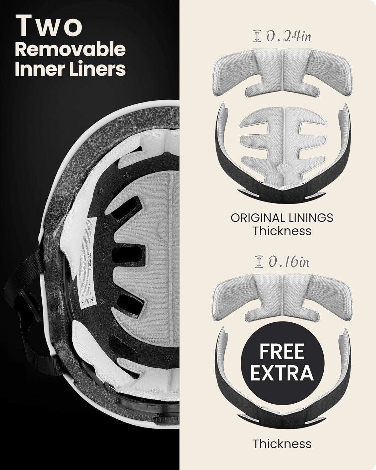 Thumbnail 2 de OutdoorMaster Skateboard Cycling Helmet with Two Removable Liners
