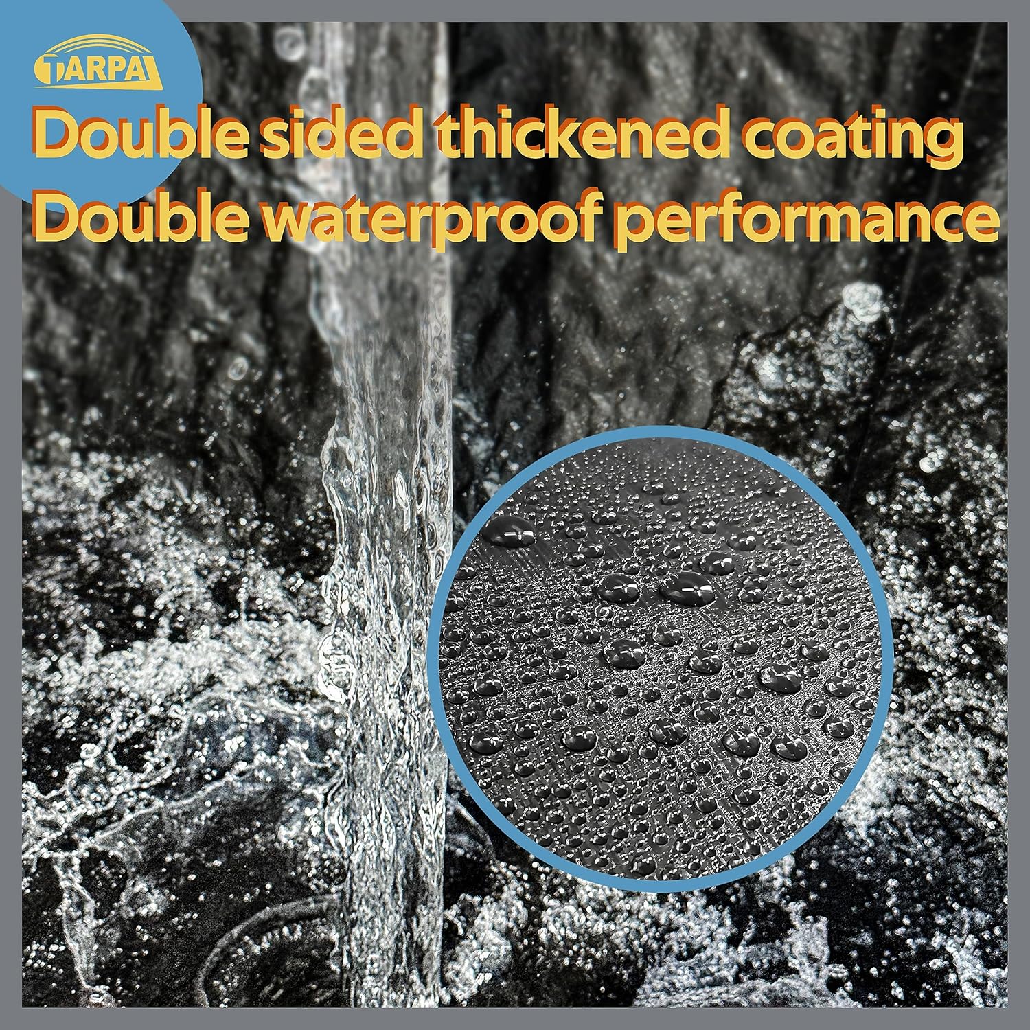 Thumbnail 3 de TARPAL 8x10ft 14mil Black Heavy-Duty Tarp (Water & UV Protection)