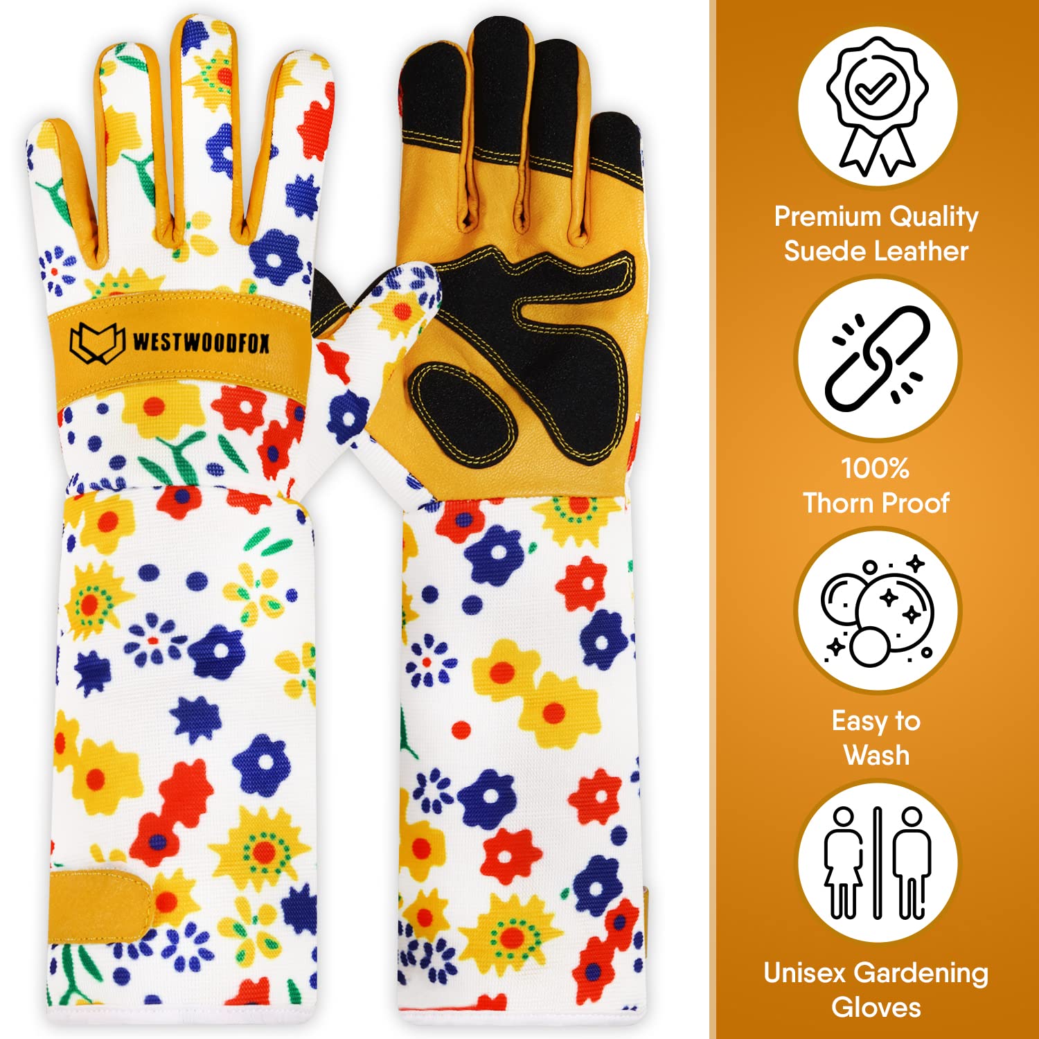 Thumbnail 4 de Leather Gardening Gloves Long Forearm Protection – Thorn Proof, Breathable Palm Gauntlets