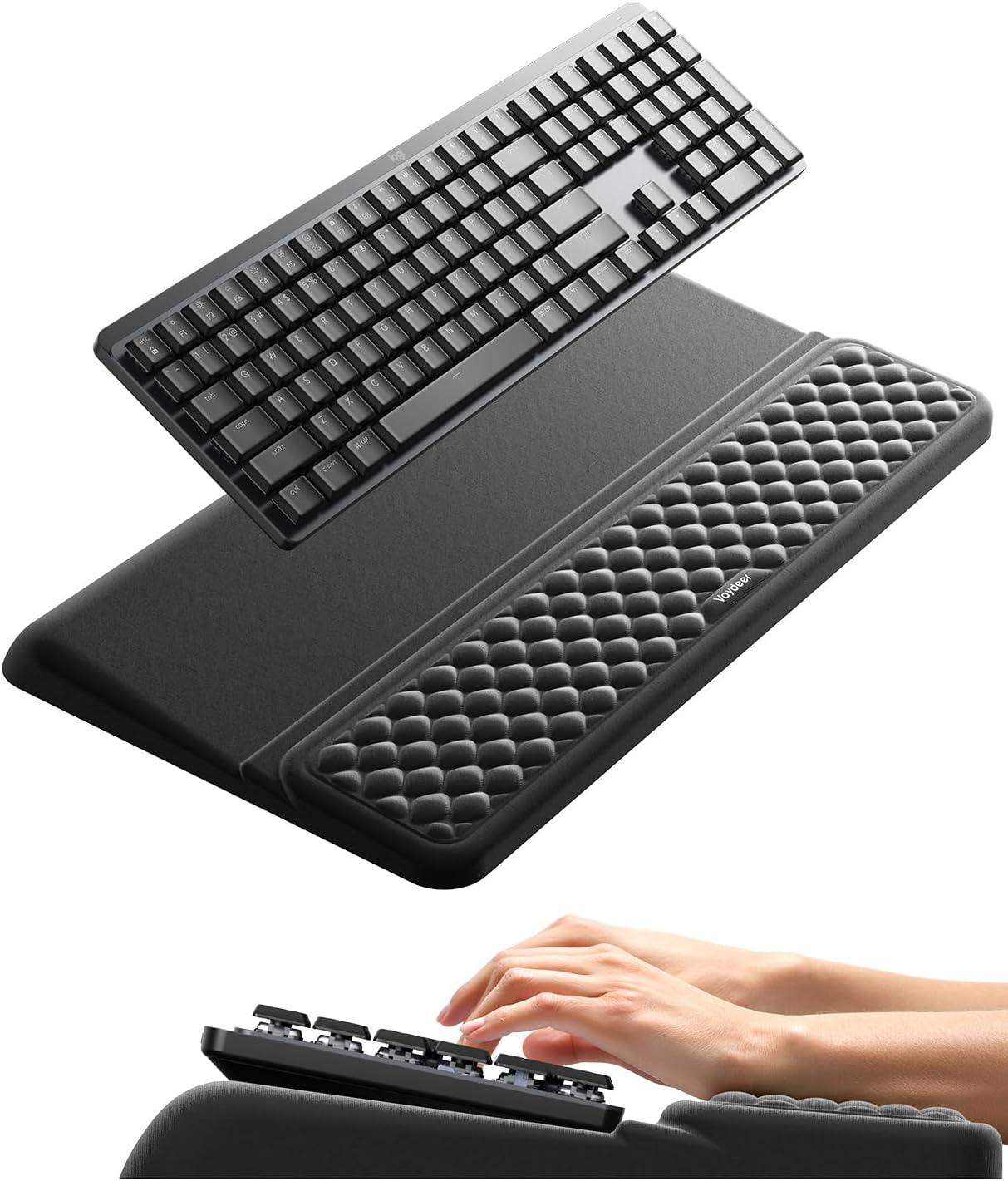 Detalle de VAYDEER Ergonomic Keyboard Wrist Rest 2‑in‑1 ⌨