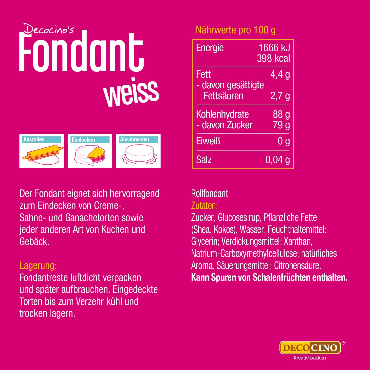 Thumbnail 5 de DECOCINO Fondant weiß – 1 Kilo Vorteilspack: vegan, palmölfrei und vielseitig einsetzbar