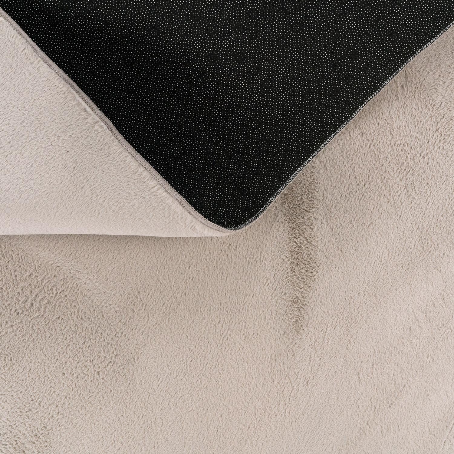 Detalle de TT Home Shaggy beige – tapis haut poil en peluche 120×160 cm