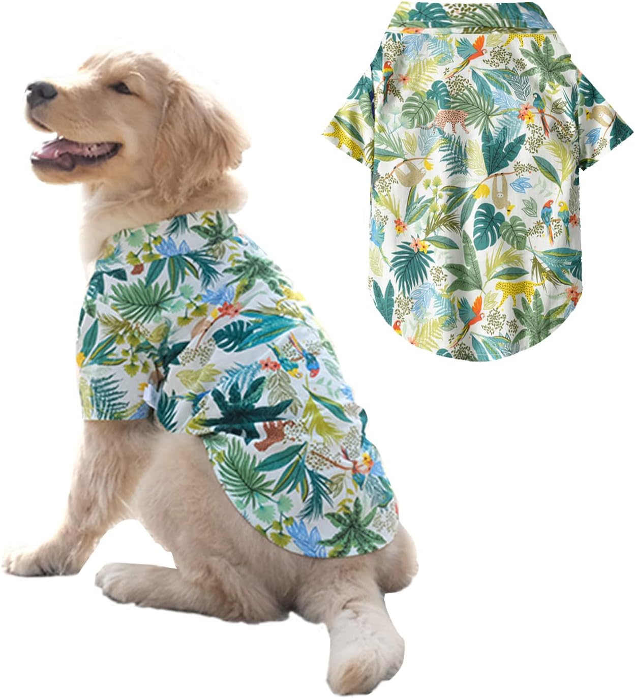 Thumbnail 5 de Dog Hawaiian Shirt for Medium to Large Dogs (8XL, Red) – Summer Breathable Beach T-Shirt