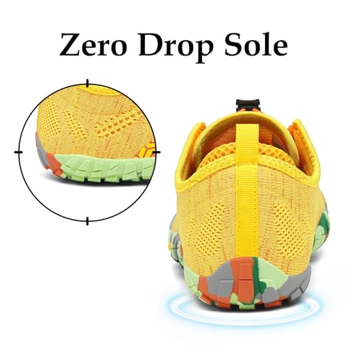 Detalle de SAGUARO Zapatillas Barefoot para Hombre/Mujer - Minimalistas, Zero Drop, Antideslizantes (Amarillo, 38 EU)