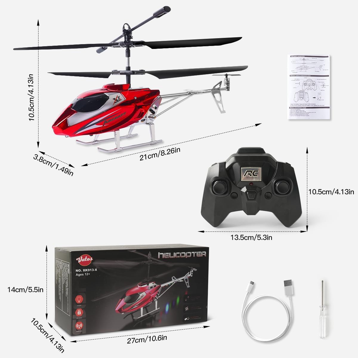 Thumbnail 6 de VATOS RC Helicopter for Boys: A Practical Indoor Flyer with Altitude Hold and One‑Key Takeoff