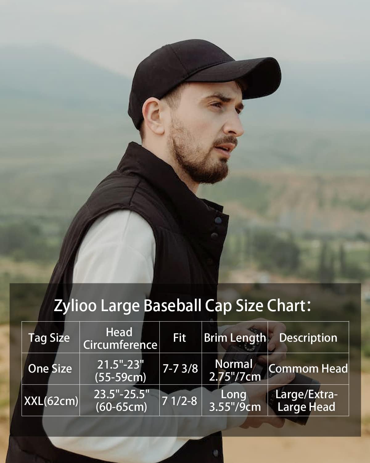 Thumbnail 5 de Zylioo XL/XXL Baseball Caps: Large Head Friendly, Soft Cotton Sun Shield