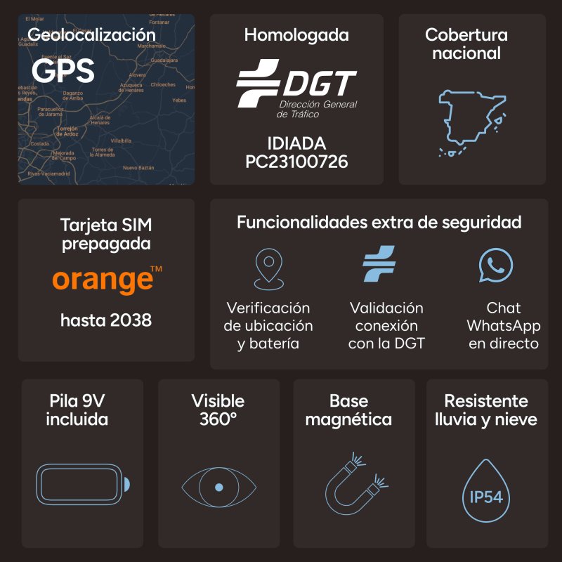 Thumbnail 3 de Ksix Safety Light IoT V16: Baliza de emergencia homologada DGT con base magnética