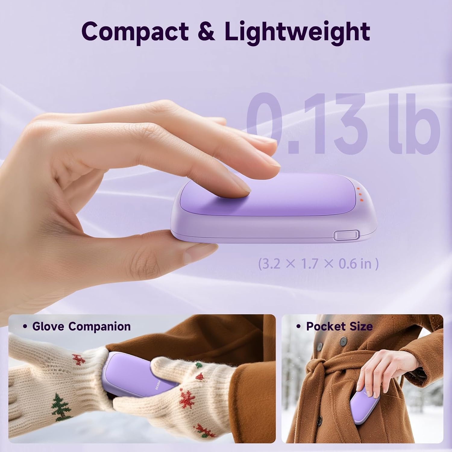 Detalle 1 de Bearwind S31 Rechargeable Hand Warmers, 2-Pack Magnetic Pocket Heaters