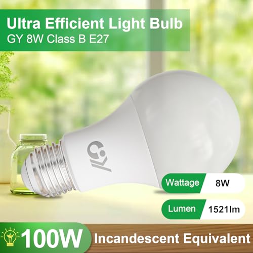 Thumbnail 1 de GY Ampoule LED E27 – 8 W, équivalent 100 W, 1521 lm, 6500 K, non dimmable, lot de 6
