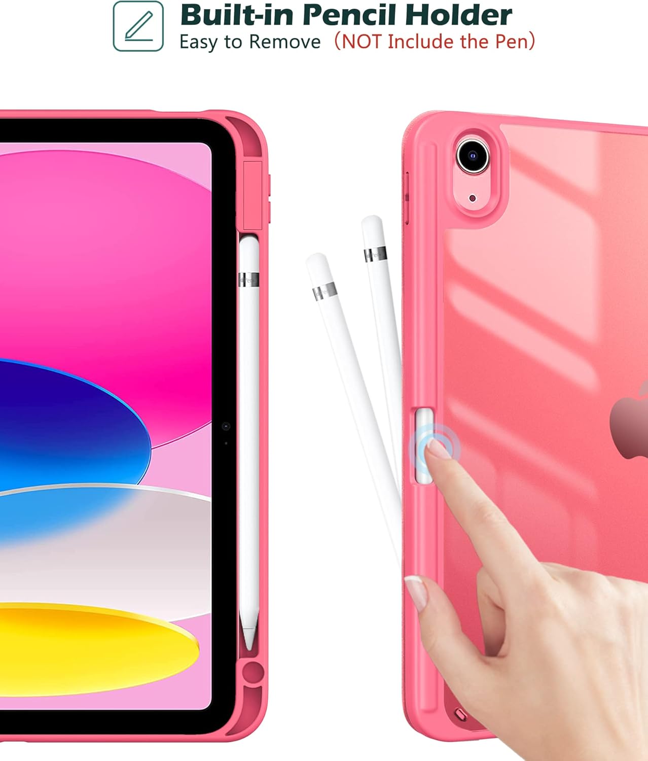 Thumbnail 3 de ProCase Schutzhülle für iPad 11 Zoll (A16, 2025) & iPad 10. Gen 10,9 Zoll (2022) mit Stifthalter, Smart Case – Rosa